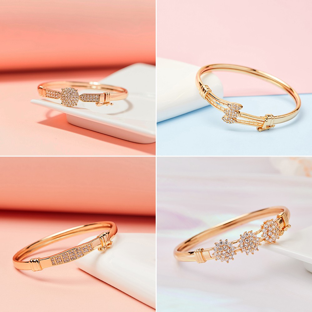 Gelang Rantai Wanita Anti Luntur Fashion Aksesoris Wanita Gelang Tangan Lapis Emas 24K Anti Karat