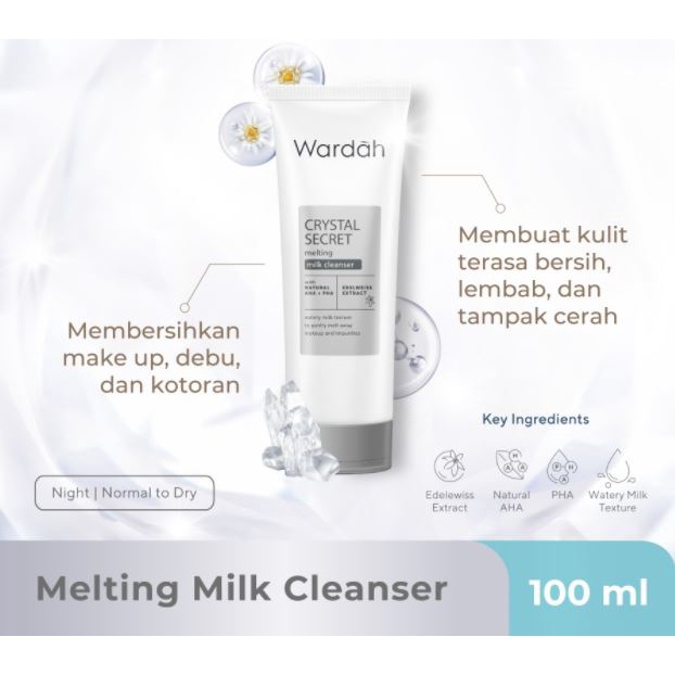 ☘️Yuri Kosmetik☘️ Wardah Crystal Secret Melting Milk Cleanser