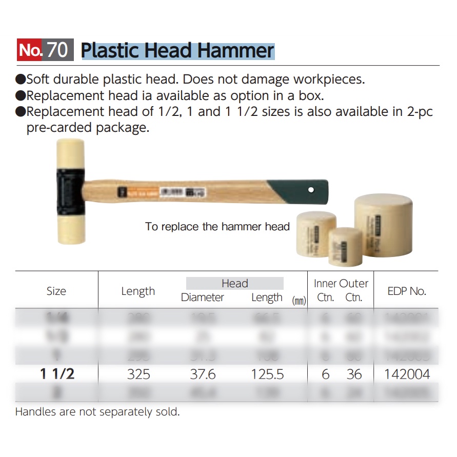 Vessel  - Palu Plastic Head Hammer No.70 Size 1 1/2