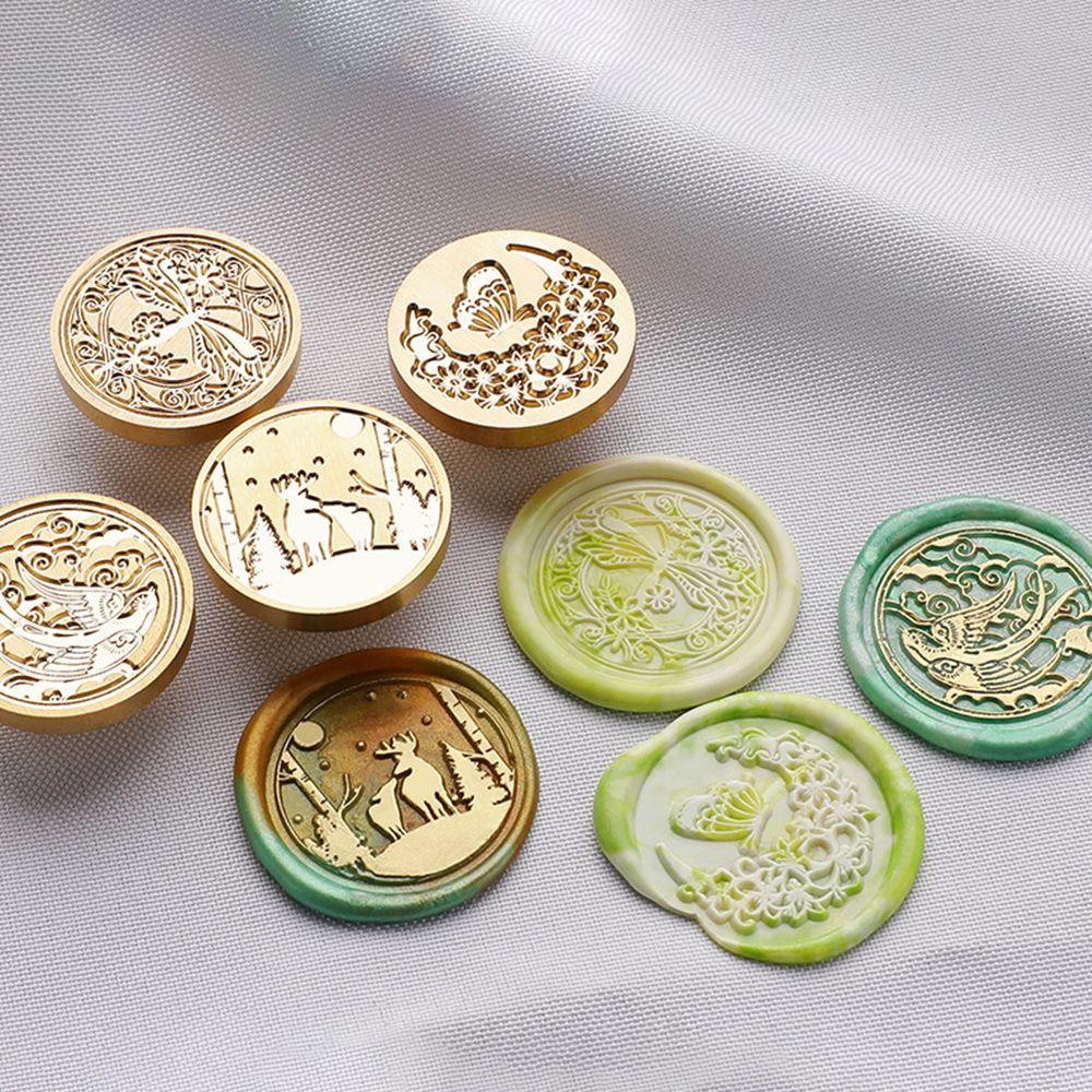 R-flower Wax Seal Stamp Scrapbooking Undangan Pernikahan Festival Tahun Baru Retro Vintage Sealing Stamp Head