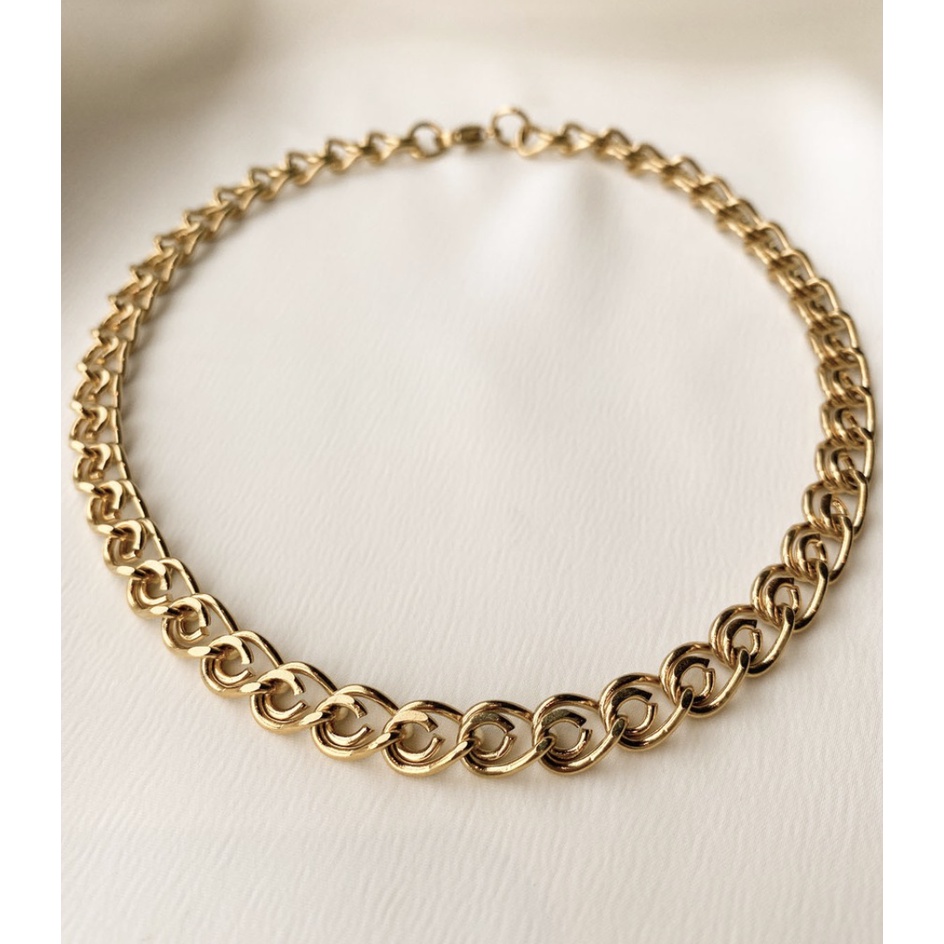 Barcelona Choker - Kalung Rantai Wanita Gold Choker Chain Necklace (anti karat)