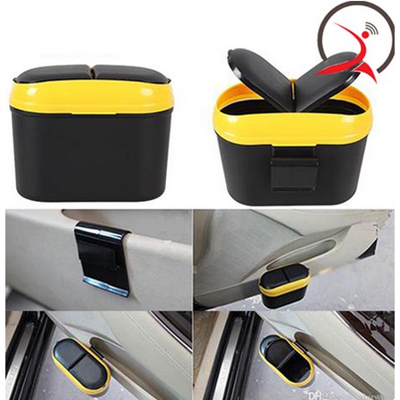 Tempat Sampah Mobil SAMPING Kotak mini Dashboard Car Trash Bin interior tissue TUTUP WARNA MERAH/BIRU