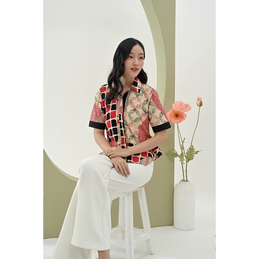 Atasan Batik 288 SMP/ Blouse Batik Wanita Modern