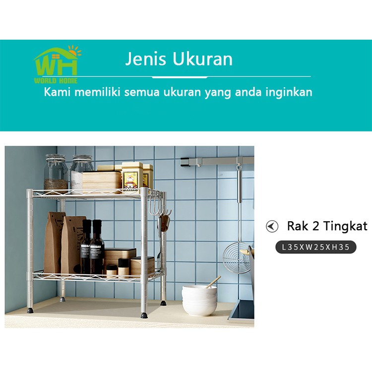 Rak Penyimpanan 5 susun Rak Barang 5 susun Besi Kuat 80KG serbaguna rak dapur murah  ZWJ-18 WHFURNITURE