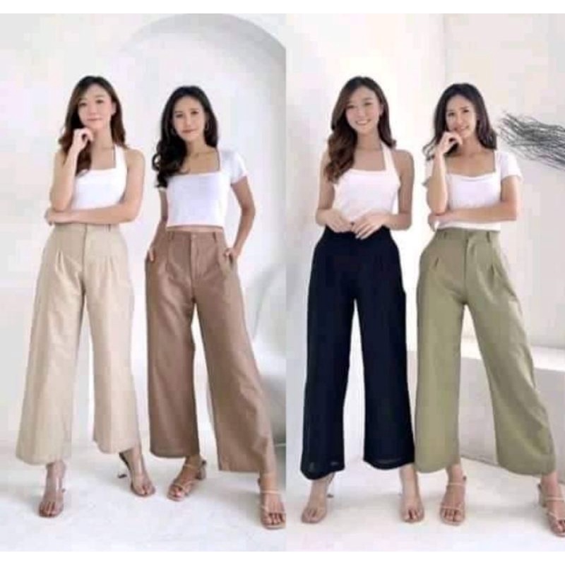 KULOT LINEN PREMIUM LAURA SLIM KULOT HIGHWAIST