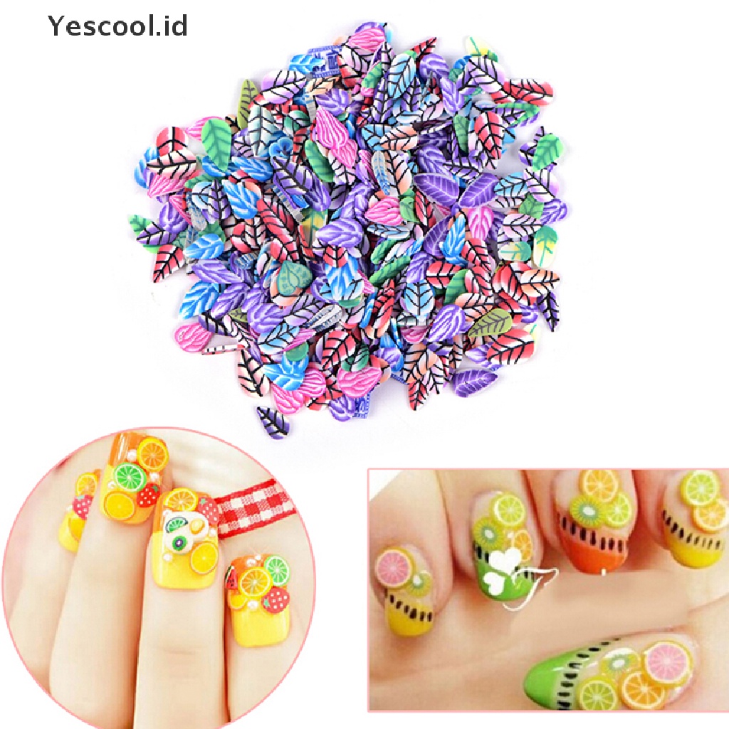 250pcs Stiker Polymer Clay Desain Campur Untuk Dekorasi Manicure Nail Art