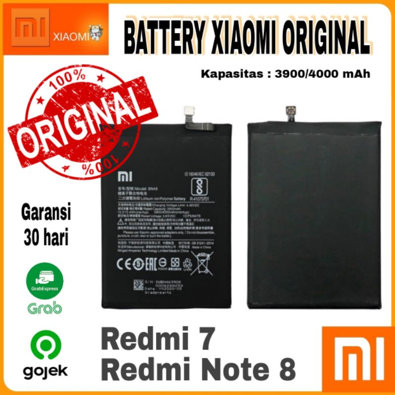 Baterai redmi note 8 Original 100% BN46/3900 mAh Garansi 30 hari