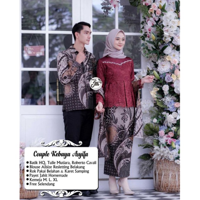 12.12 Kebaya Couple Asyifa Maroon BK