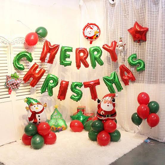 [PAKET] CHRISTMAS Set SANTA SNOWMAN Dekorasi Backdrop Natal