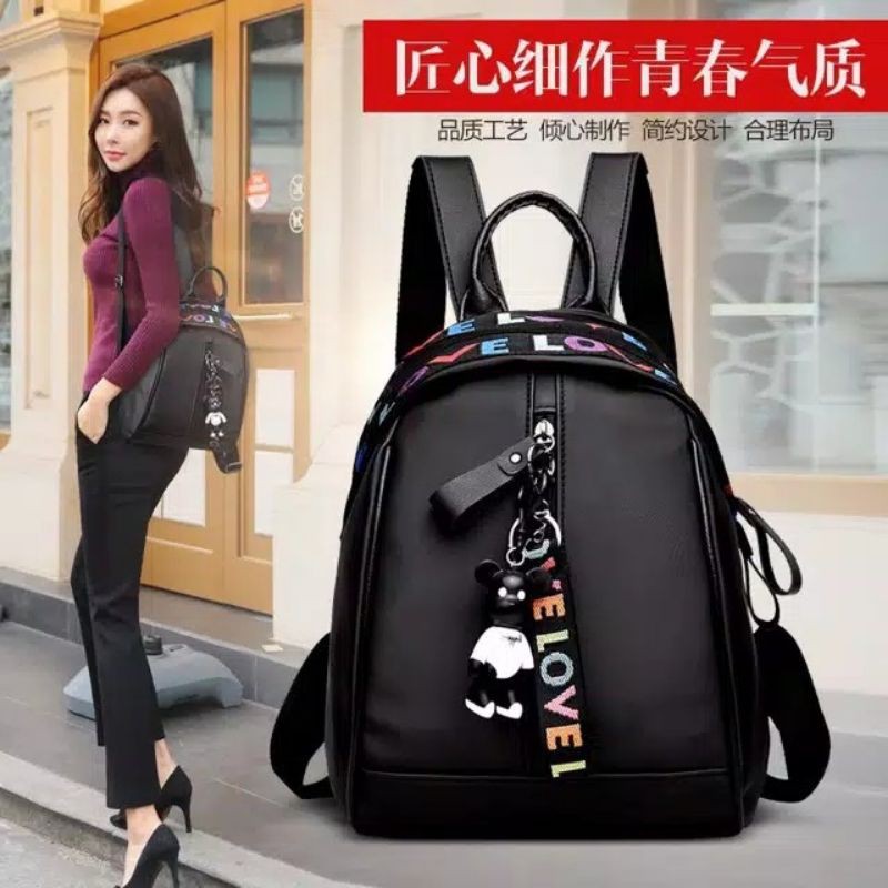 TAS RANSEL WANITA FASHION,TAS RANSEL HITAM FASHION