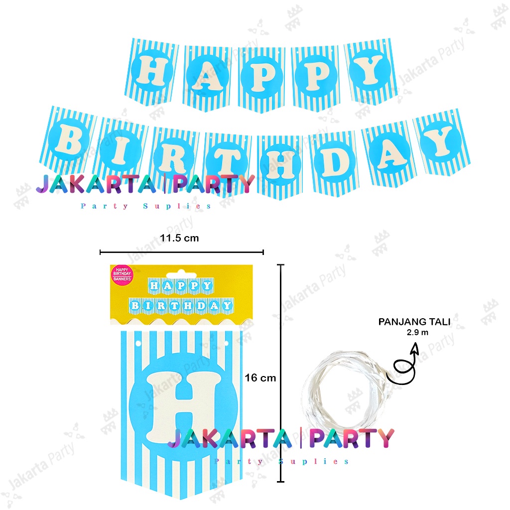 Banner Happy Birthday / Bunting Flag Motif Salur / Party Flag HBD