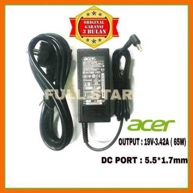 Adaptor Charger Casan Laptop Acer Aspire 19V-3.42A ORIGINAL E14 E5 475 E5 475G E1-421 E1-431 E1-451 E1-471  4710 4730 4730G 4720 4732 4732Z 4736 4738 4739 4750 4752 4741 V5-431 V5-431G V5-431P V5-471 V5-471G V5-471P V5-471PG V5-531 BONUS KABEL POWER