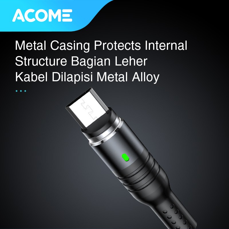 ACOME KABEL DATA STRONG MAGNETIC FAST CHARGING 2.4A 100CM GARANSI 1 TAHUN AXM-010