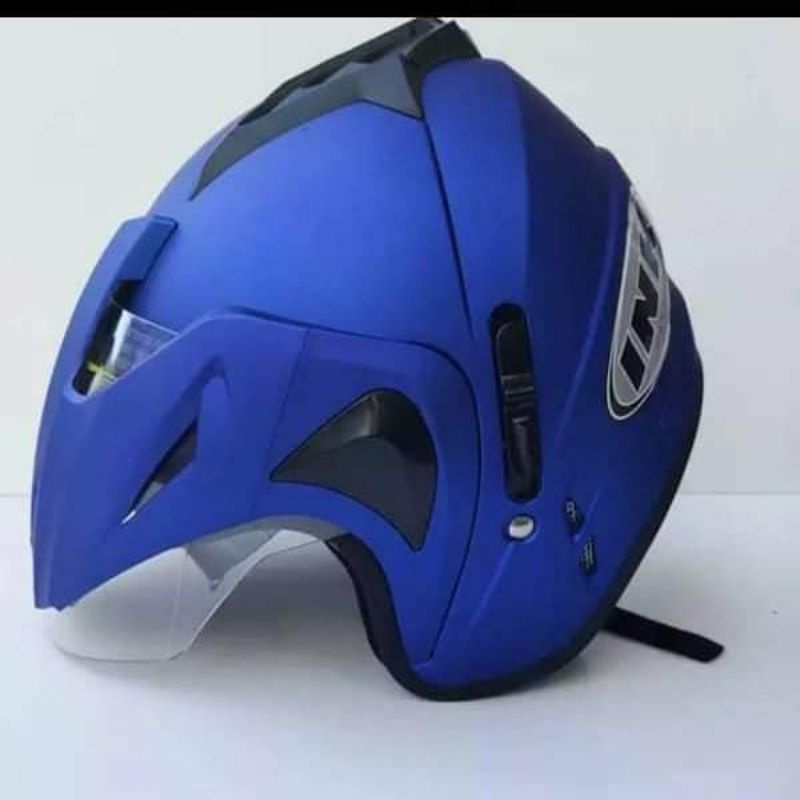 HELM INK  DOBLE VISOR KUALITAS TERBAIK DARI YG LAIN ORIGINAL FNK TERMURAH-Jp8 Biru Doff