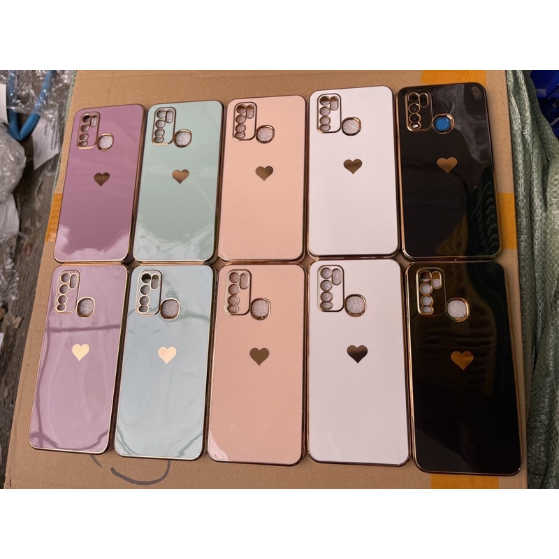 Silikon Glossy Chrome List Love For Vivo Y17 Y15 Y12 Y20 Y12S Y53S Y91 Y95 Y91C Y50 Xiaomi Redmi 9A Note 10