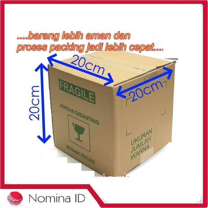 

C166 Kardus Lambang Fragile untuk Packing - Dos / Box Ukuran 20x20x20 cm