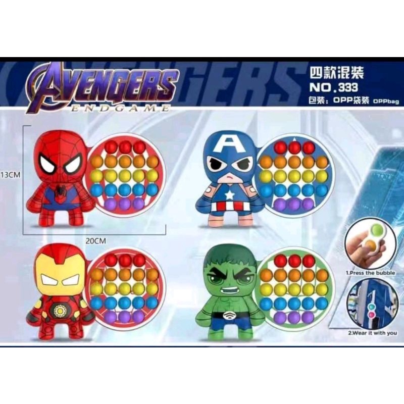 PROMO !!! pop it  spiderman,Hulk,Ironman ,capten-3