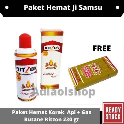 Paket Hemat Korek Api Bara Jl Samsu + Gas Butane Ritzon 220gr