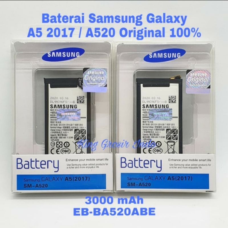 BATTERY BATRE BATRAI BATERAI SAMSUNG A520 A5 2017 BATT ORIGINAL 100%