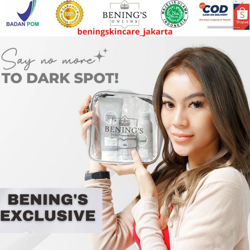 Jual PAKET BENING'S EXCLUSIVE SKINCARE BEBAS FLEK DAN GLOWING GRATIS ...