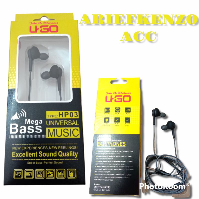 Headset Earphone UGO Mega BASS Universal MUSIC HP-03