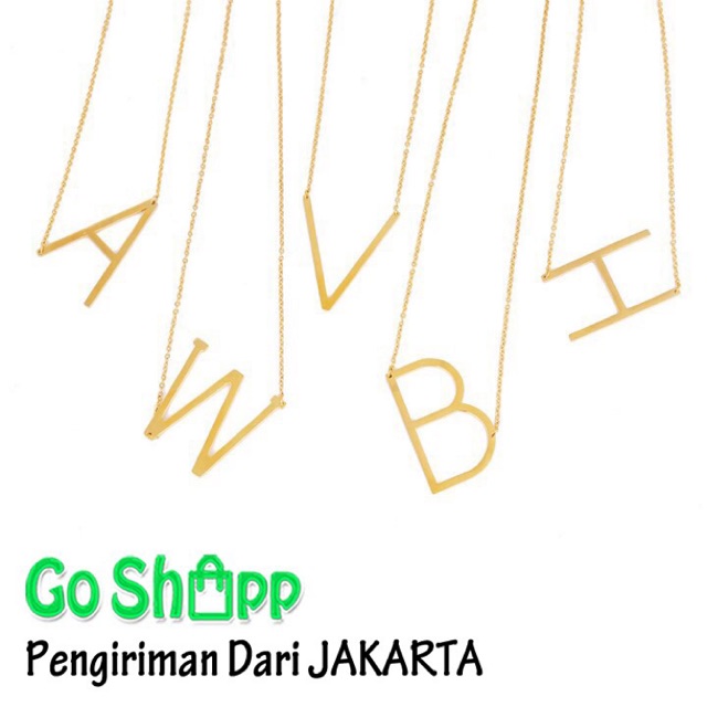 Kalung Alphabet Import - Kalung Wanita - Kalung Gold Alphabet - Kalung Fashion Import [K02]