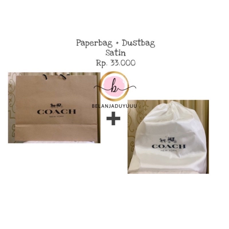 Paper Bag Coach Coklat / Paperbag Branded ( Ready Stock Jakarta )