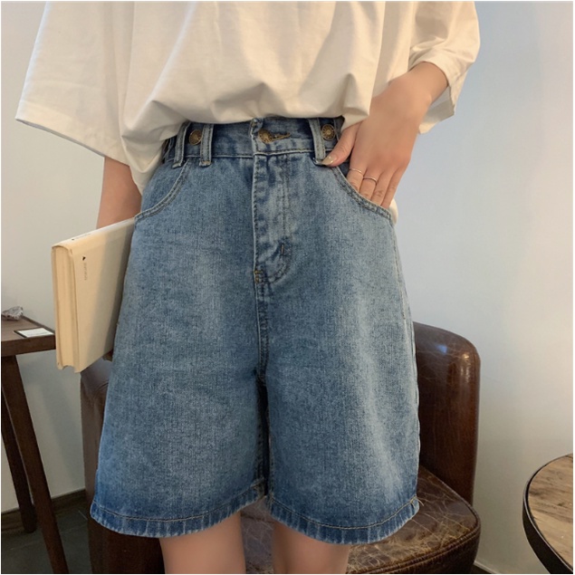 JEANS DENIM WANITA IMPORT HIGHWAIST CELANA PENDEK KOREAN