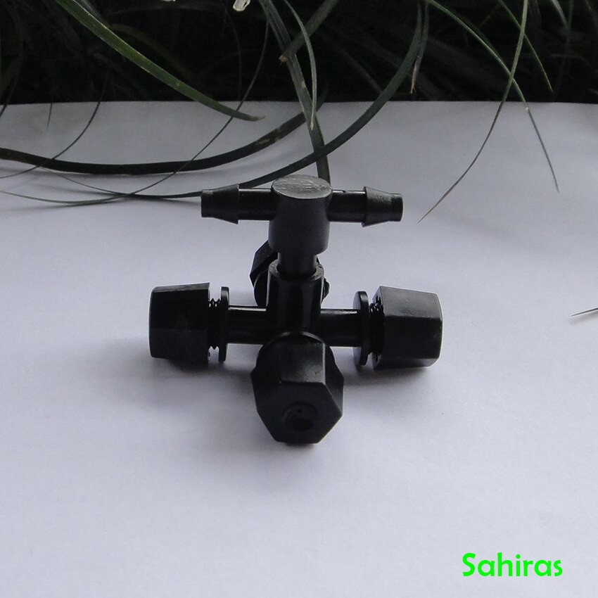 Nozzle Sprayer Kabut Cabang 4 Dengan Konektor T 6mm Untuk Pendingin Kandang Ayam & Rumah Jamur