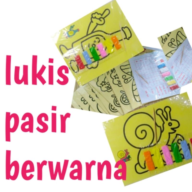 

lukis pasir berwarna warni