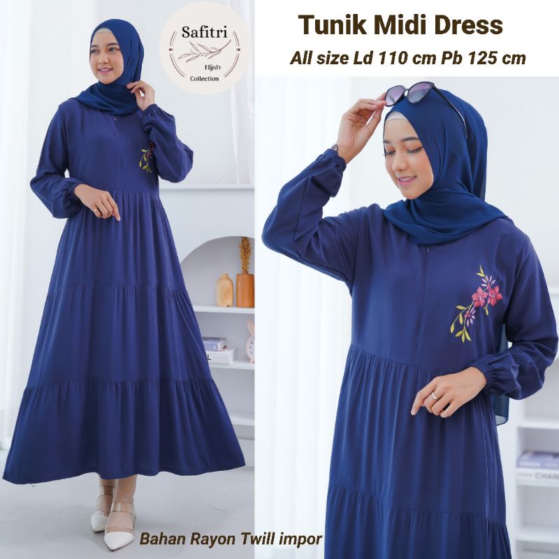 Tunik Midi Dress BY ORI SAFITRI/Tunik Rayon