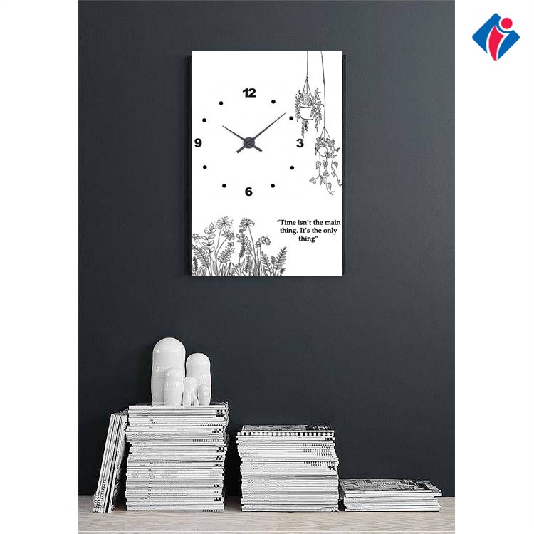 Jam dinding/dekorasirumah/jamkayu/jamdinding/jamrumah/hiasandinding/blackandwhite Mdf 20x30cm