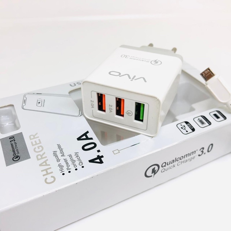 Ready Charger Vivo 4.0A 3Usb Qualcomm 3.0 High Quality