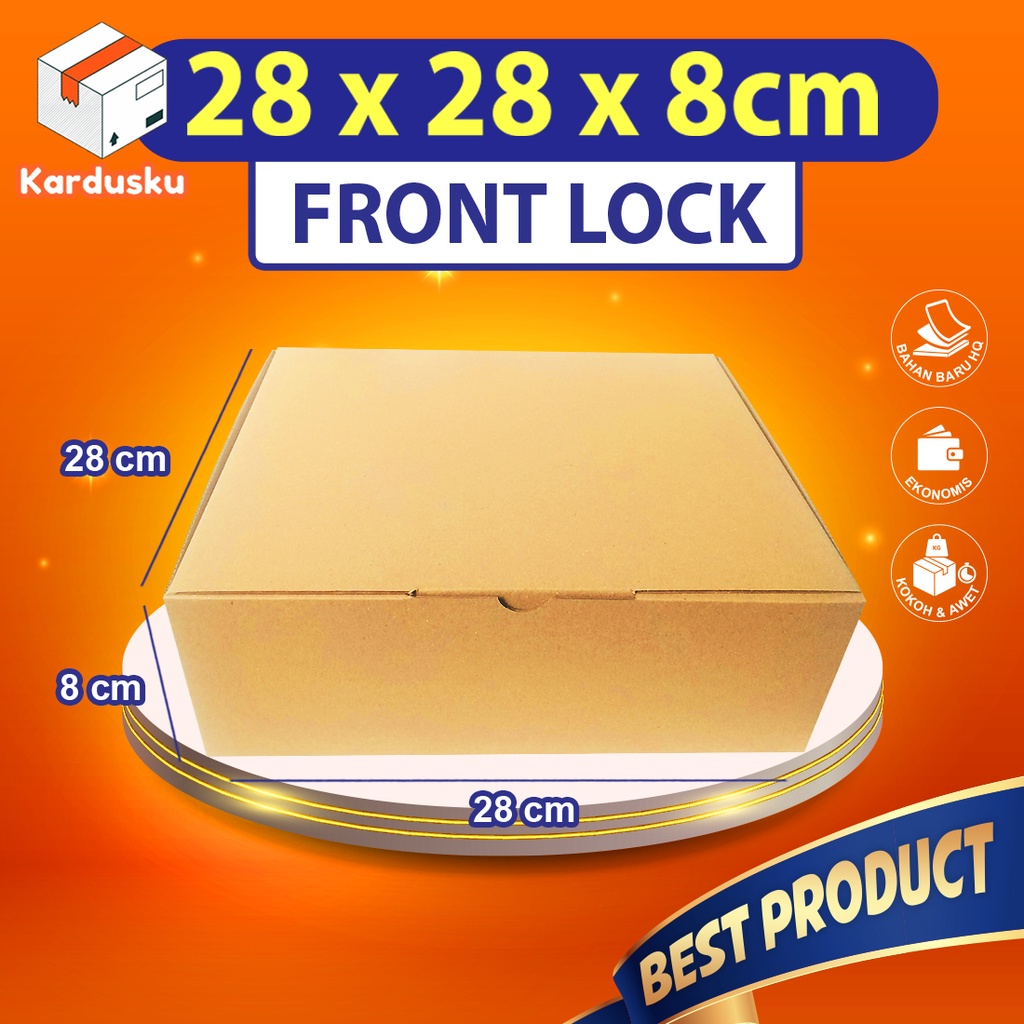 

Kardus Dus uk 28x28x8 cm (ECER) Die Cut Box Kotak Packing Aksesoris Baju Makanan Pizza Hijab