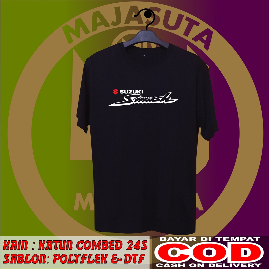 KAOS SUZUKI SMASH SABLON DEPAN SAJA  KATUN COMBED 24S TEBAL//BISA COD//KAOS DISTRO//KAOS MOTOR//KAOS