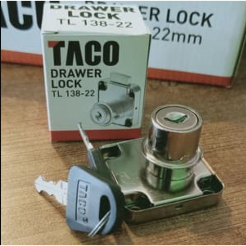 kunci laci lemari drawer lock taco TL138 22mm