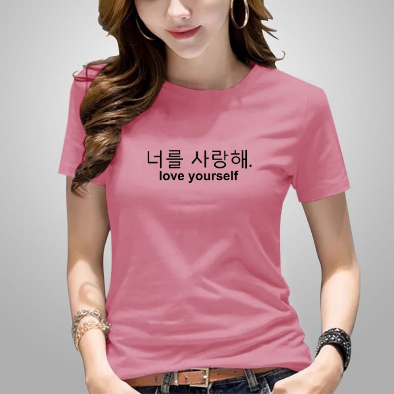 atasan wanita LOVE YOURSELF baju oblong wanita kaos wanita kaos terbaru kaos murah kaos jumbo kaos hitam kaos putih atasan korea baju motif tulisan korea kaos gambar kaos xxl xxxl oversize  kaos katun baju katun