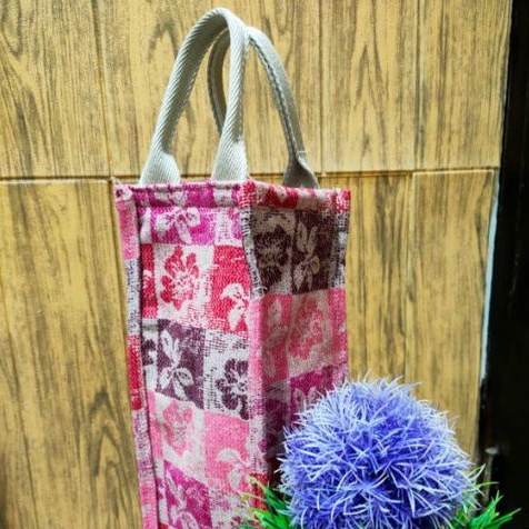 tas botol minum 2 liter tali panjang bahan rajut lapis furing tali webbing tebal totebag tumbler bot