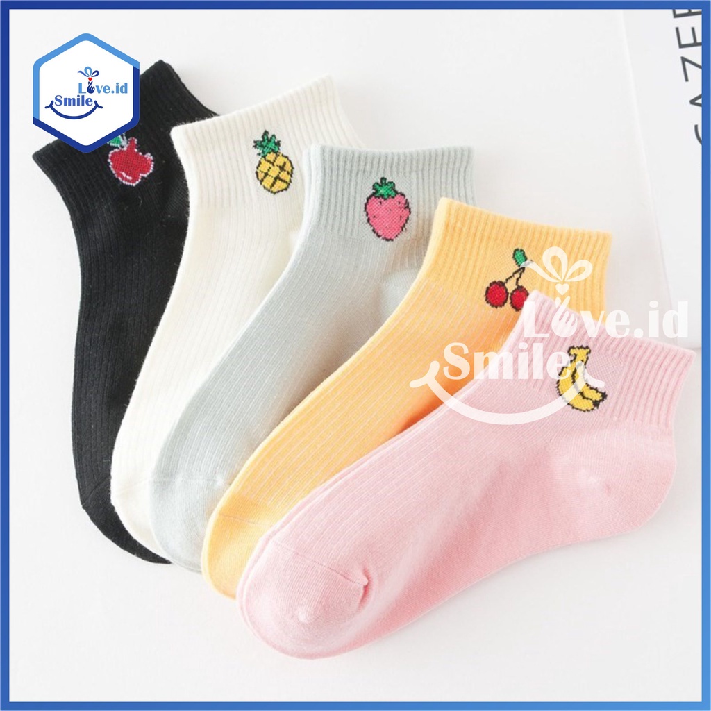 Kaos Kaki motif Buah Fruit Fashion Unisex Pria Wanita Murah Ankle Socks KK004