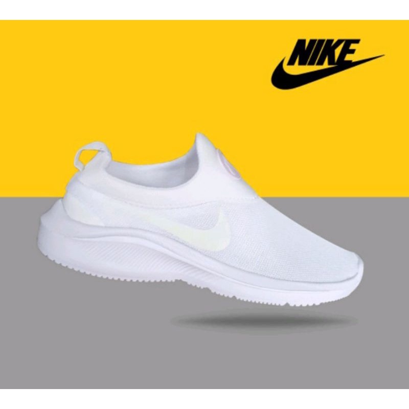 Sepatu Sport Santai Nike Kaishi Run Slip On Slop Tanpa Tali Full Putih/ Sepatu/ Nike