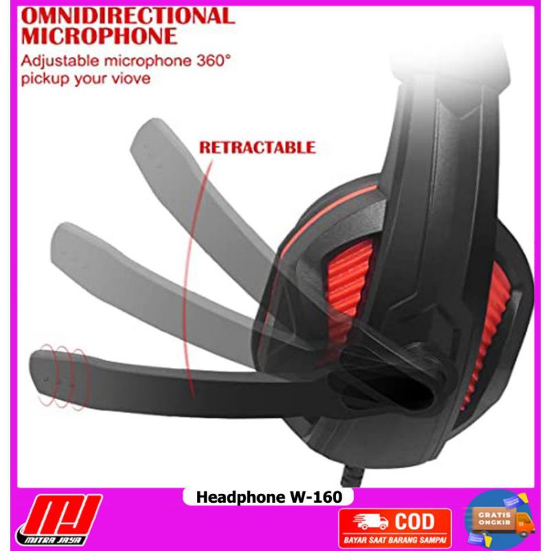 Headphone Gaming W160 Headband Wired Gaming PS4 XBOX PC Notebook