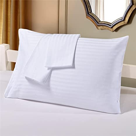 Sarung Bantal / Guling Tidur / Pillow / Bolster Case Hotel Ukuran Besar Bahan Katun Salur Stripe 3cm / Plain Polos