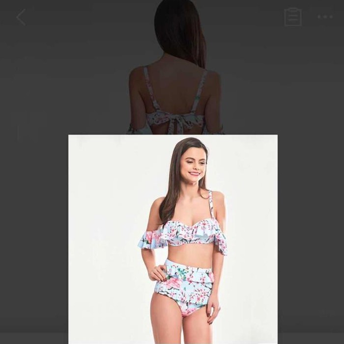 Baju Renang Wanita Bikini Set Korea-Bunga-Bunga premium import