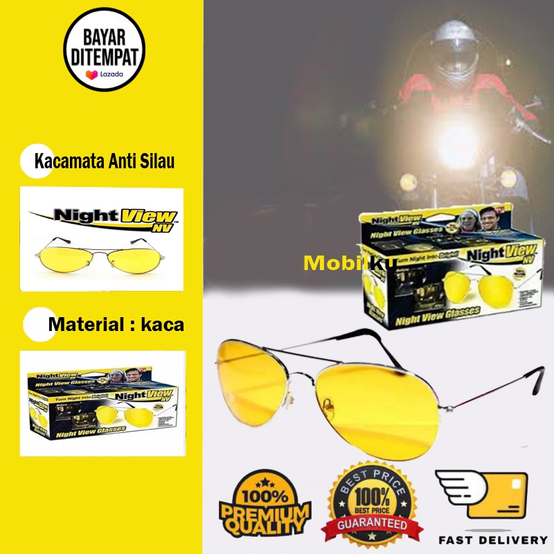 [BISA COD] Kacamata Anti Silau di Malam Hari Kacamata Kuning Pengendara Mobil Motor