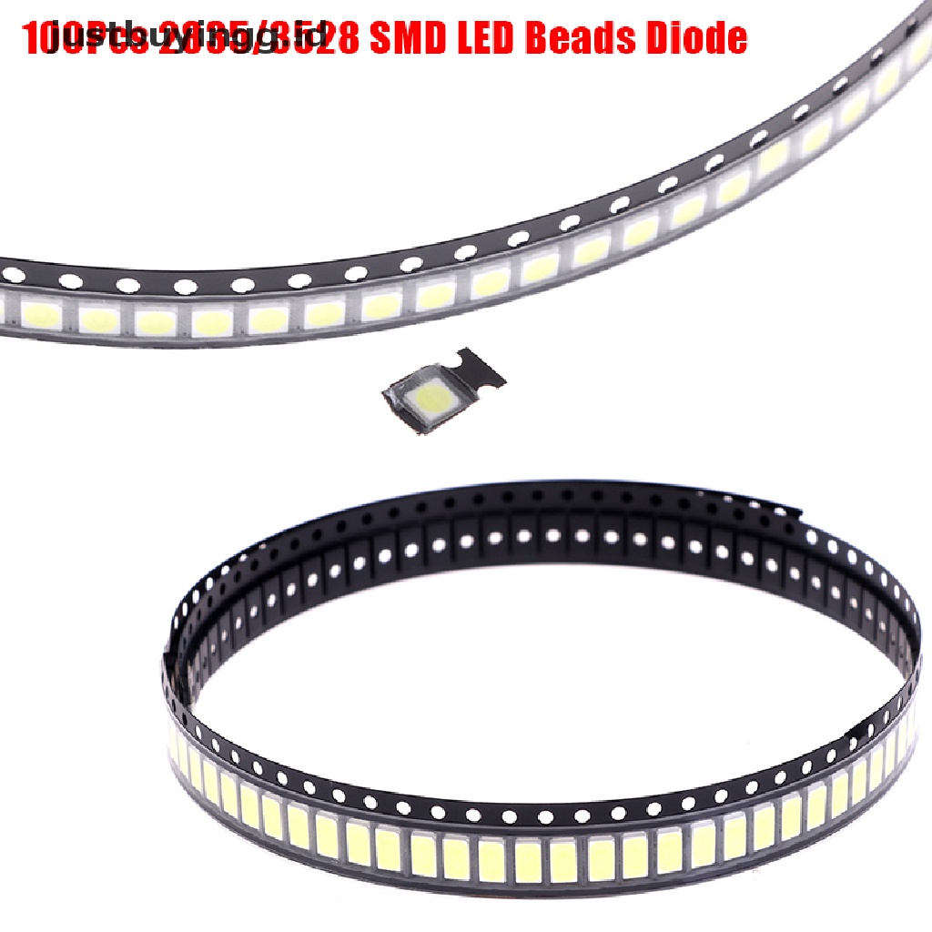 100 Pcs Chips Smd Led 2835 / 3528 1w 3v Cold White Light Untuk Tv Led Diodes Id