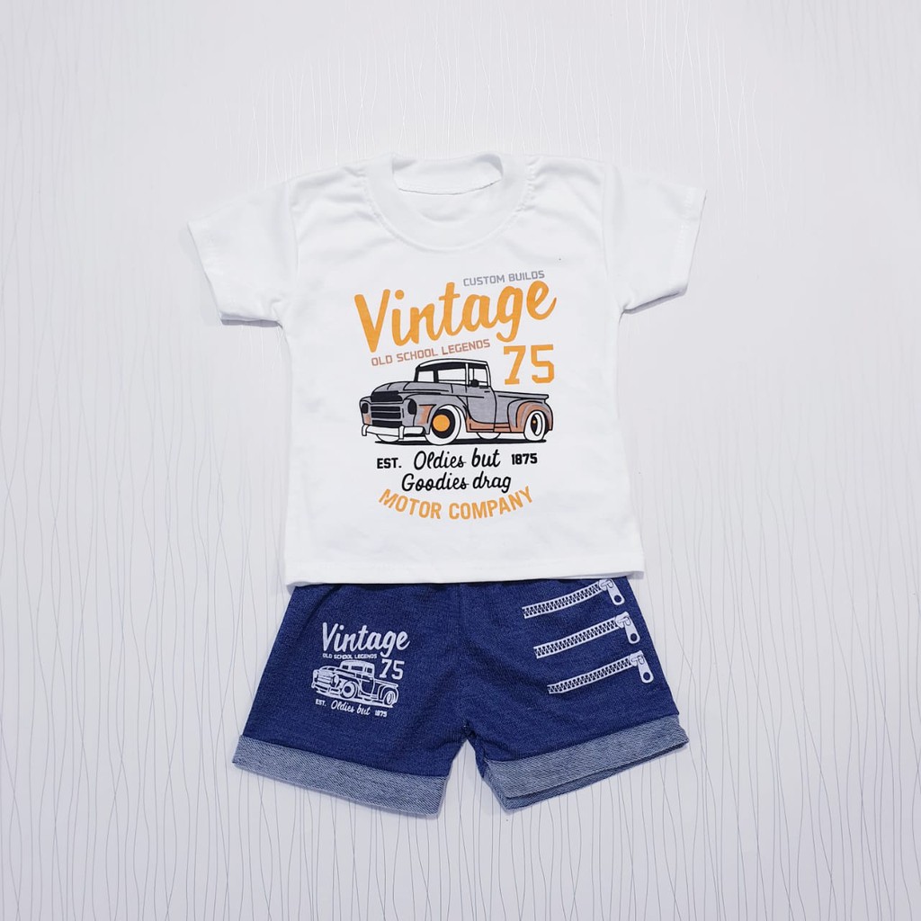 setelan baju anak laki-laki vintage / pakaian bayi cowo murah