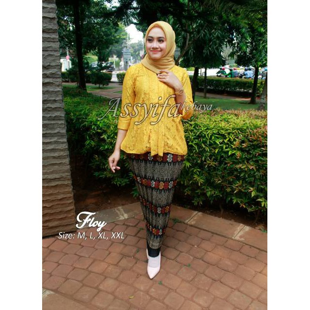 SET KEBAYA FLOY - BAJU PESTA WANITA - KEBAYA BRUKAT IMPOR - MODERN KEBAYA