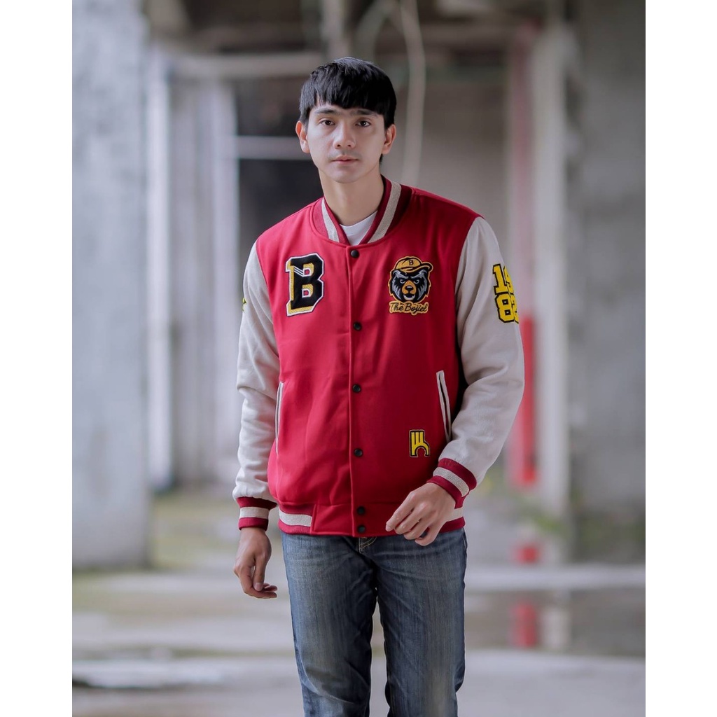 Jaket Sweater Baseball Bojiel Beruang Untuk Pria Dewasa Dan Remaja