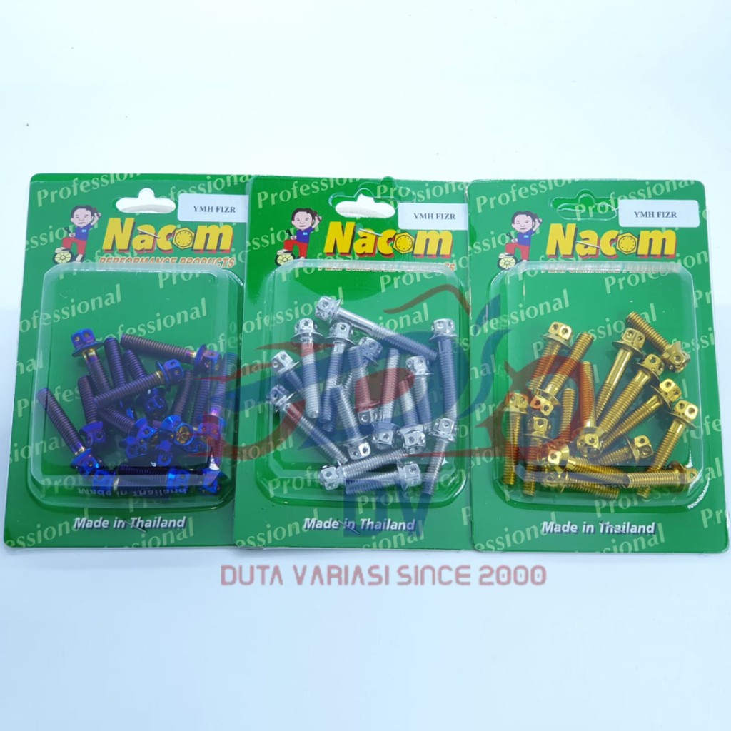 NACOM DV BAUT KALTER / BLOCK MESIN YAMAHA FIZR ( ISI 15 PCS ) TIDAK TERMASUK BAUT PANJANG YG DI BELAKANG KIPAS