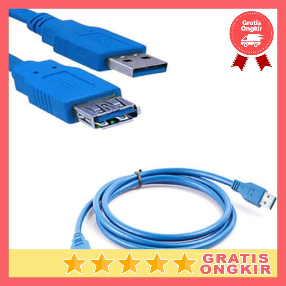 GS8 Kabel Ekstensi USB 3.0 Male ke Female 1.5M Robotsky A27 Biru